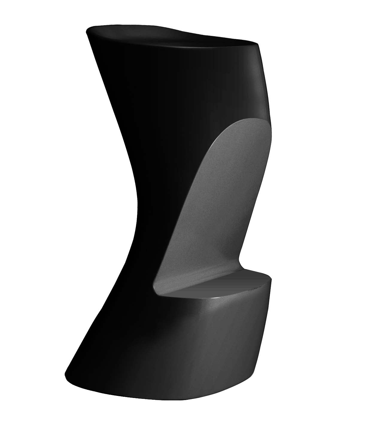 Black Noma bar stool by Vondom, sustainable modern stool by Javier Mariscal for stylish indoor and outdoor bars – Modern Coastal Living.| Black