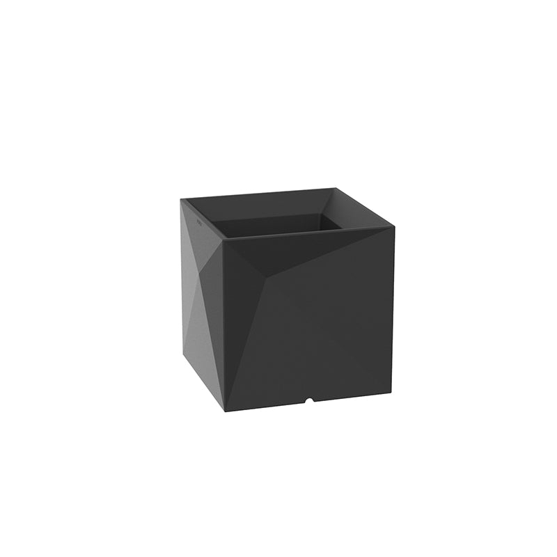 Faz Cube planter by Vondom, eco-friendly geometric planter for stylish indoor and outdoor living – Modern Coastal Living black | Black