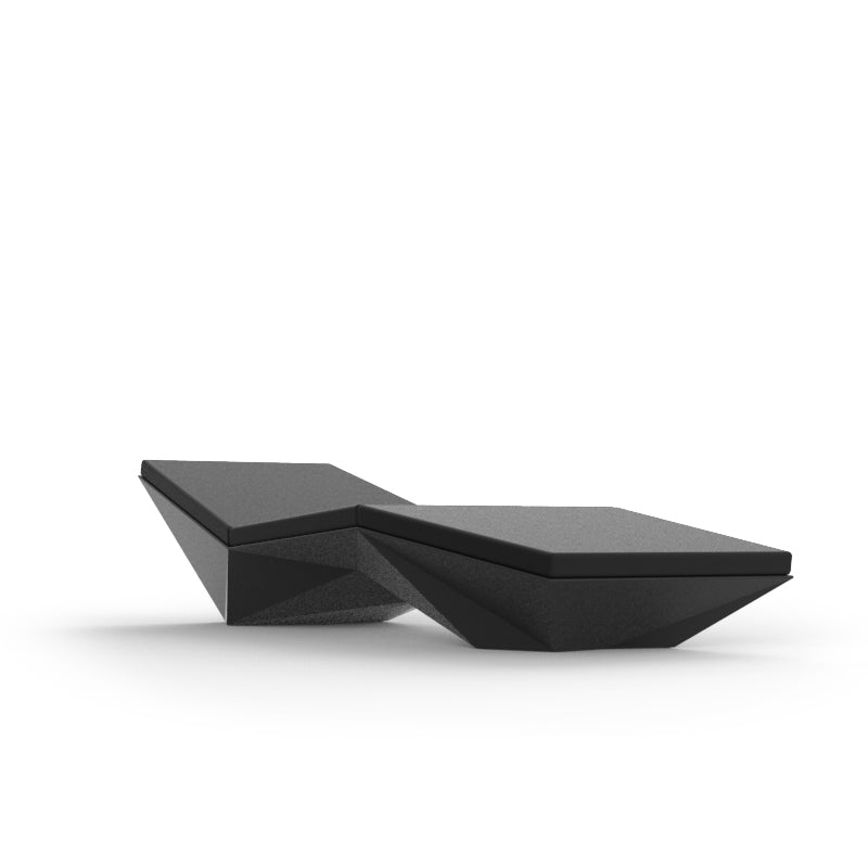 Black Faz chaise lounge by Ramón Esteve for Vondom, sustainable modern outdoor lounger – Modern Coastal Living.| Black
