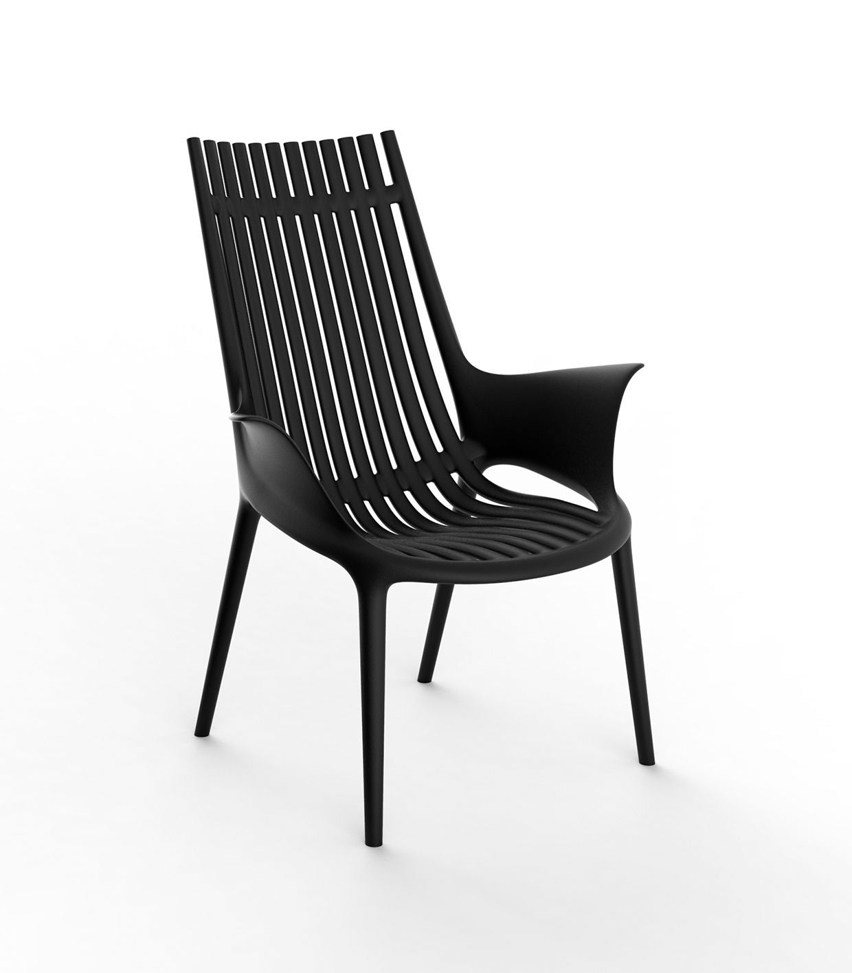 Black Ibiza lounge chair by Eugeni Quitllet for Vondom, refined reclaimed design crafted from Mediterranean recycled plastic – Modern Coastal Living.| Black