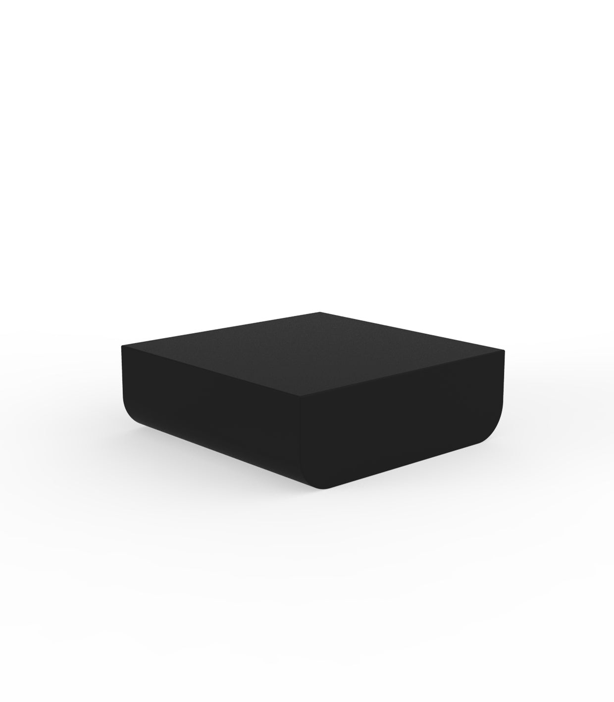 Black ULM coffee table by Ramón Esteve for Vondom, eco-luxury outdoor table crafted from Mediterranean recycled plastic – Modern Coastal Living.| Black