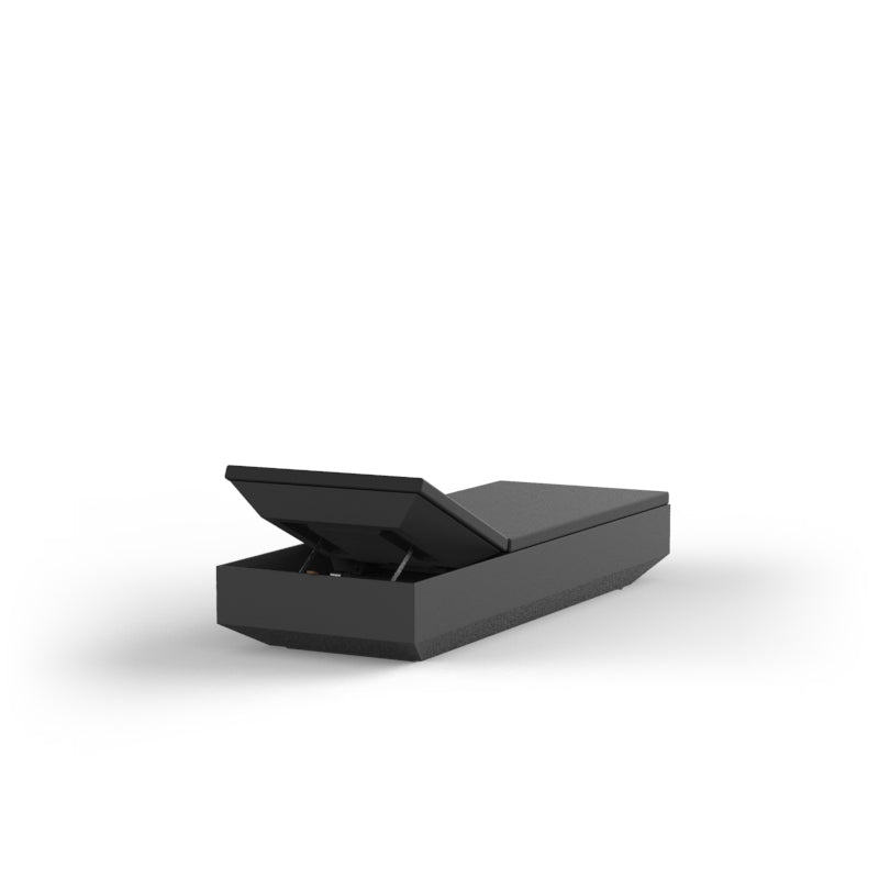 Black Vela sun lounger by Ramón Esteve for Vondom, outdoor chaise made from recycled Mediterranean plastic – Modern Coastal Living.| Black