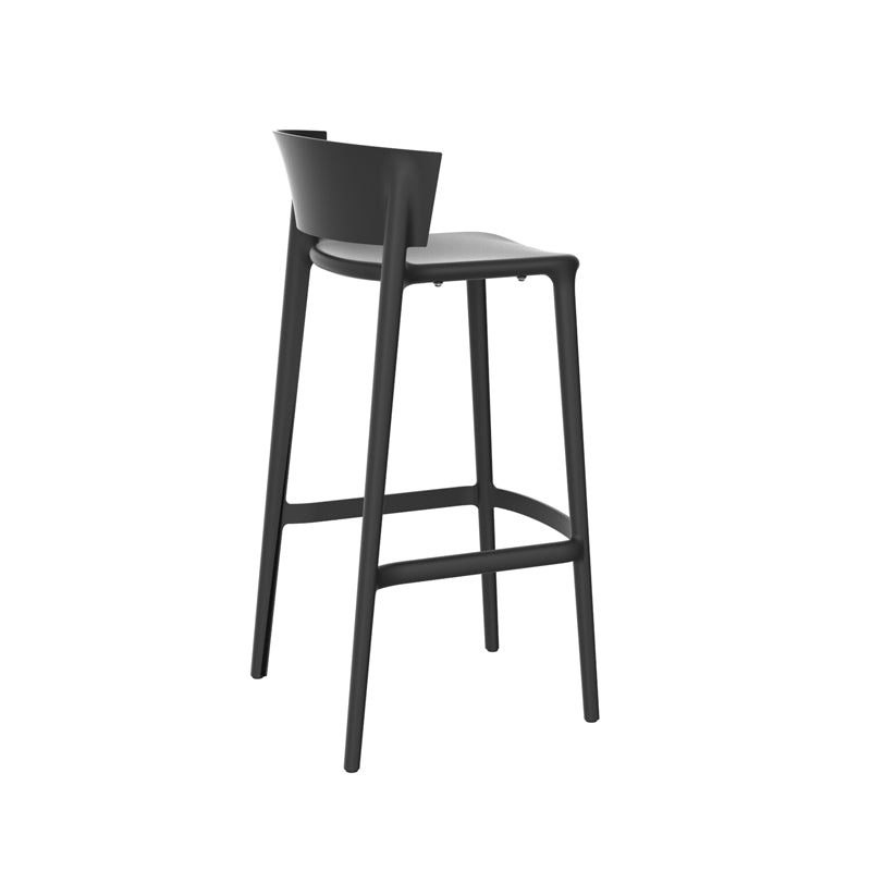 Black Africa Eco-Luxury Bar Stool by Eugeni Quitllet for Vondom crafted from recycled ocean plastics at Modern Coastal Living| Black