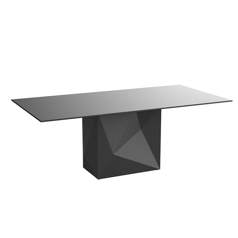 Black Faz dining table by Ramón Esteve for Vondom, sustainable geometric dining design – Modern Coastal Living.| Black