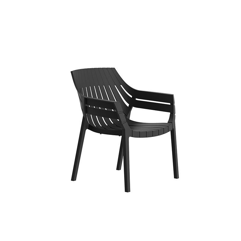 Black Spritz lounge chair by Archirivolto Design for Vondom, luxury outdoor lounge seating in refined reclaimed design made from Mediterranean recycled plastic – Modern Coastal Living| Black