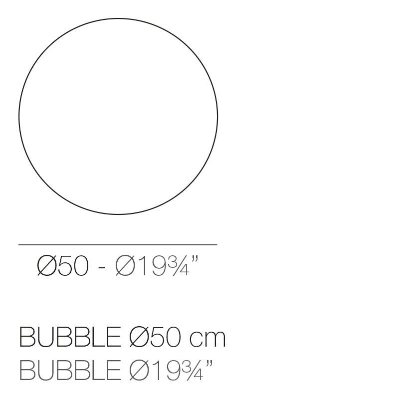 Medium Bubbles light by Vondom, dimensions Ø50cm .| Medium light dimensions