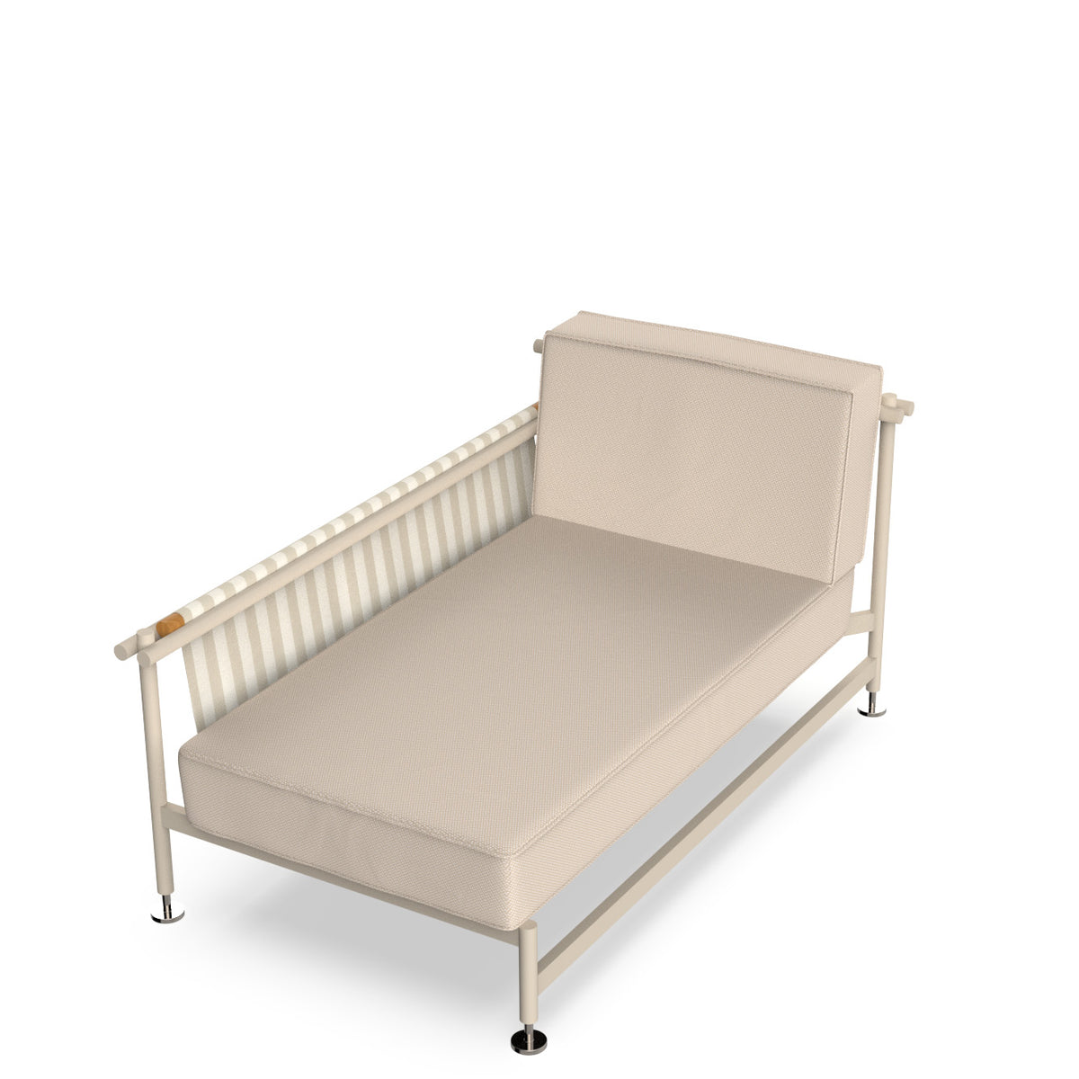 Crema Hamptons sectional sofa right chaise lounge by Ramón Esteve for Vondom, luxury outdoor seating in reclaimed design with recycled aluminium and reclaimed fabrics – Modern Coastal Living.| Crema