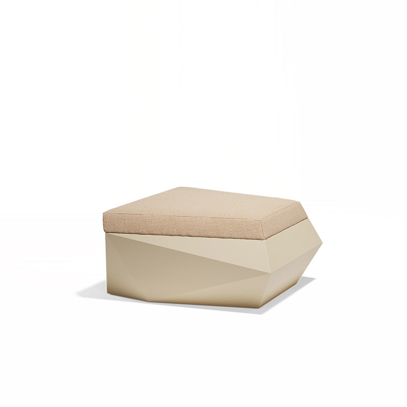 Ecru Faz ottoman by Ramón Esteve for Vondom, sustainable versatile modular seating – Modern Coastal Living| Ecru