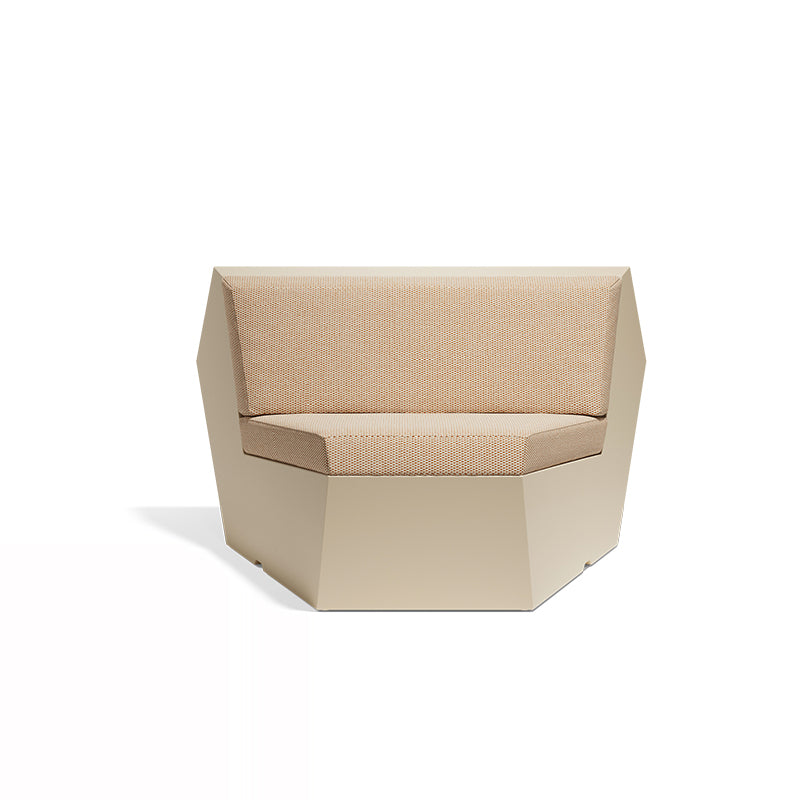 Ecru Faz sofa corner 45° module by Ramón Esteve for Vondom, sustainable modular seating – Modern Coastal Living.| Ecru