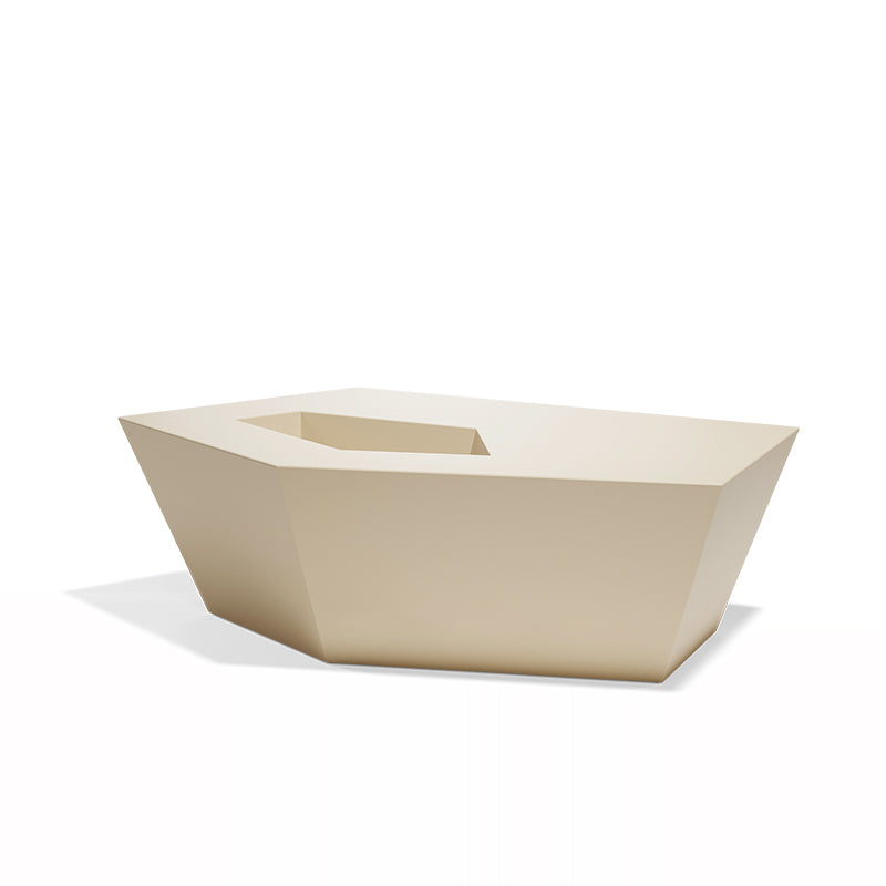 Ecru Faz low table by Ramón Esteve for Vondom, sustainable side table for lounges and daybeds – Modern Coastal Living.|Ecru