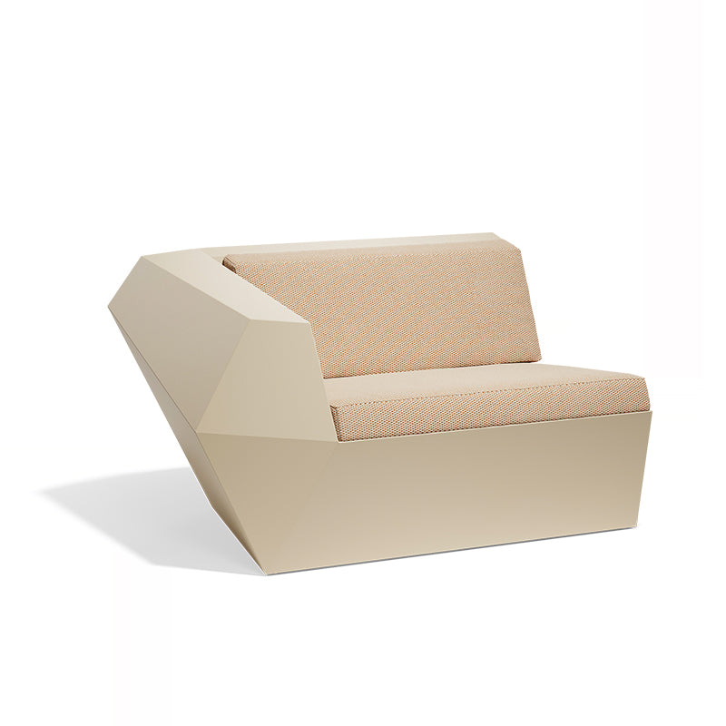 Ecru Faz sofa right module by Ramón Esteve for Vondom, sustainable modular sofa section – Modern Coastal Living.| Ecru
