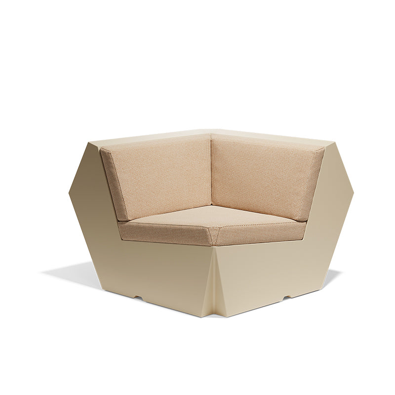 Ecru Faz sofa corner 90° module by Ramón Esteve for Vondom, sustainable modular sofa design – Modern Coastal Living.| Ecru