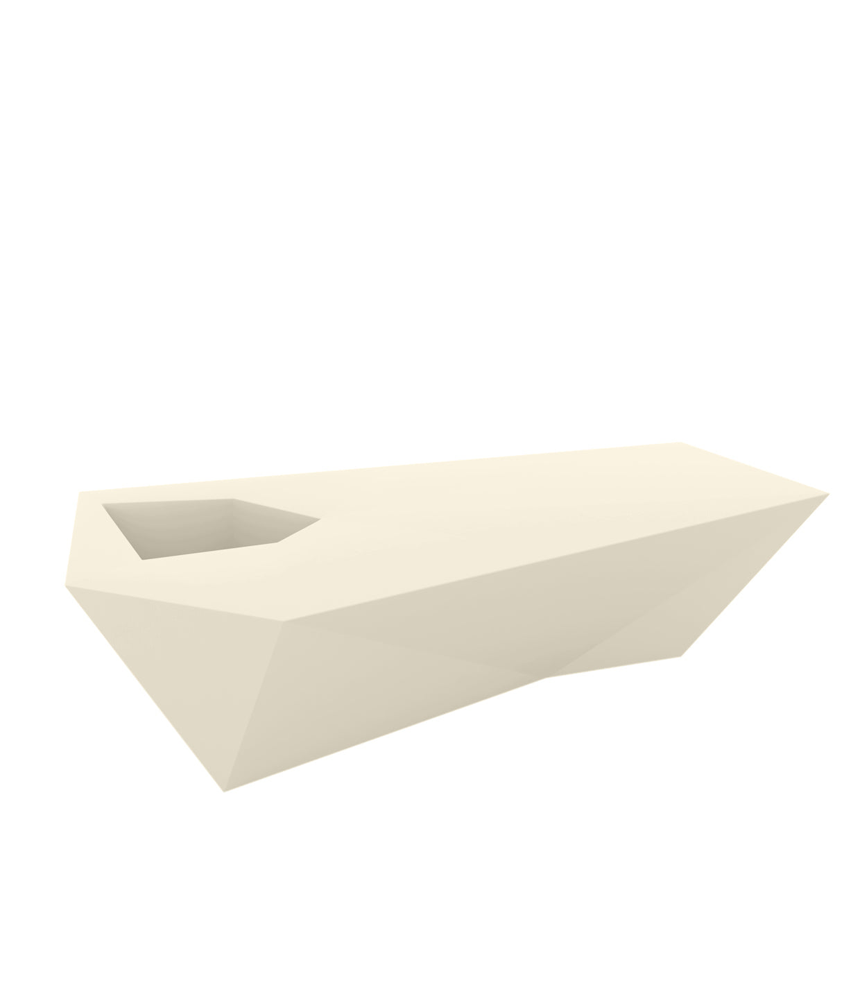 Ecru Faz bench by Ramón Esteve for Vondom, sustainable modern outdoor seating – Modern Coastal Living.| Ecru