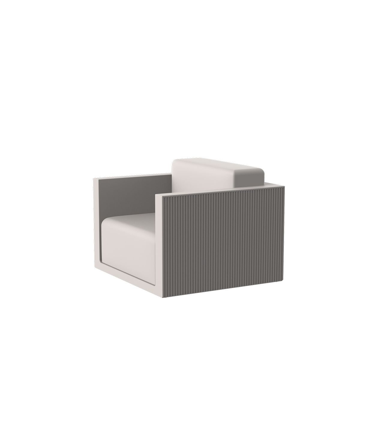 Ecru Gatsby Eco-Luxury Lounge Chair by Ramón Esteve for Vondom crafted from recycled ocean plastics at Modern Coastal Living| Ecru