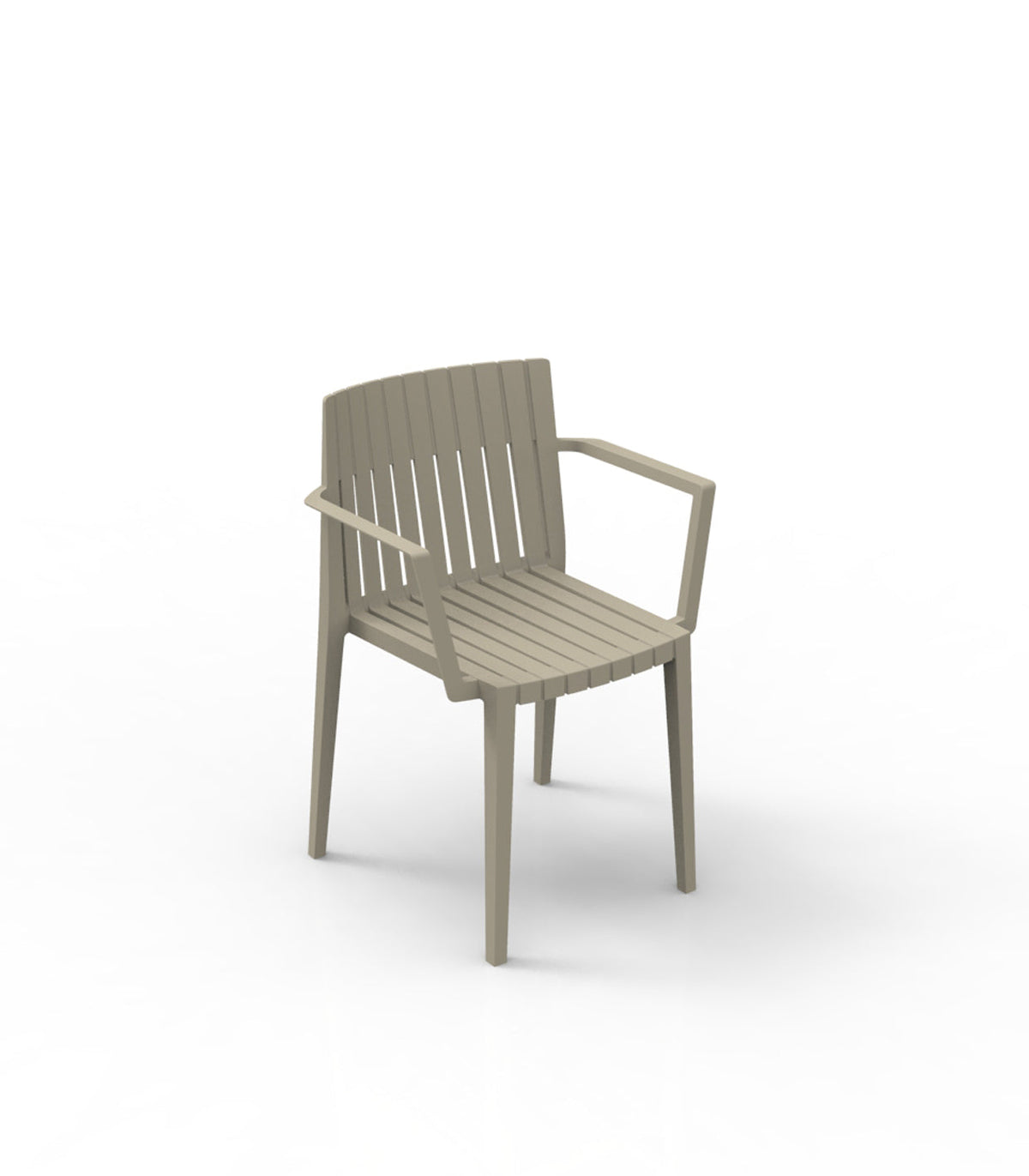 Ecru Spritz chair with arms by Archirivolto Design for Vondom, luxury dining chair in reclaimed elegance made from Mediterranean recycled plastic – Modern Coastal Living.| Ecru