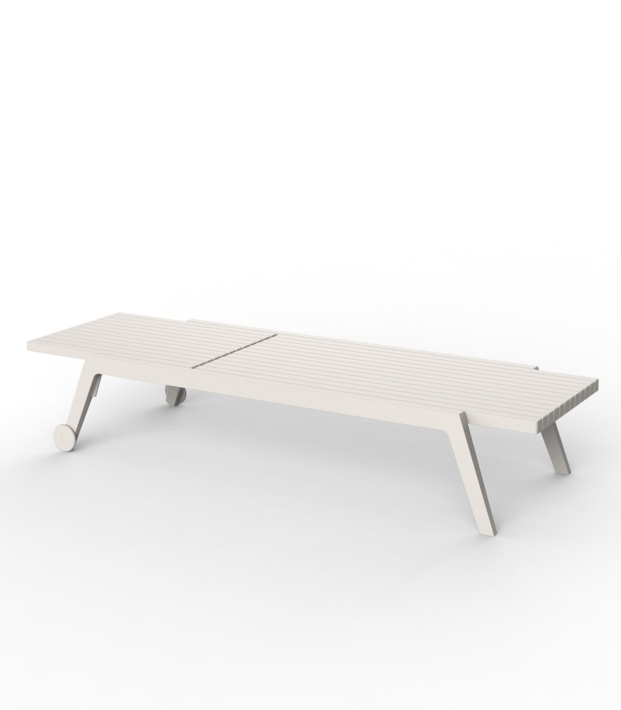 Ecru Spritz sun lounger by Archirivolto Design for Vondom, luxury outdoor lounger in refined reclaimed design crafted from Mediterranean recycled plastic – Modern Coastal Living.| Ecru