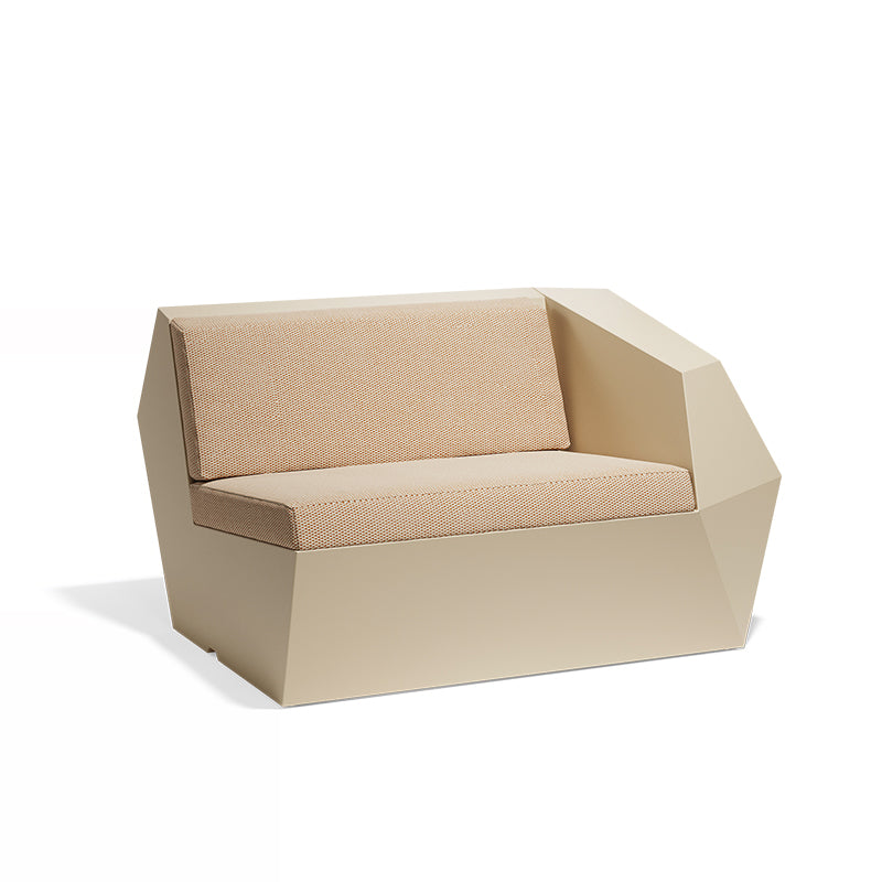 Ecru Faz sofa left module by Ramón Esteve for Vondom, sustainable modular sofa section – Modern Coastal Living.| Ecru