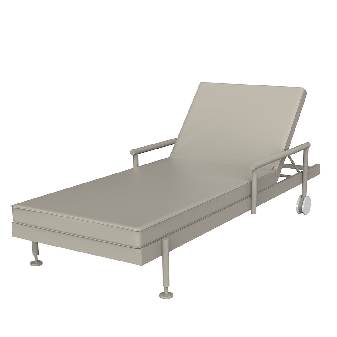 Ecru Hamptons sun lounger by Ramón Esteve for Vondom, luxury outdoor lounger in reclaimed elegance crafted from Mediterranean recycled plastic – Modern Coastal Living.| Ecru