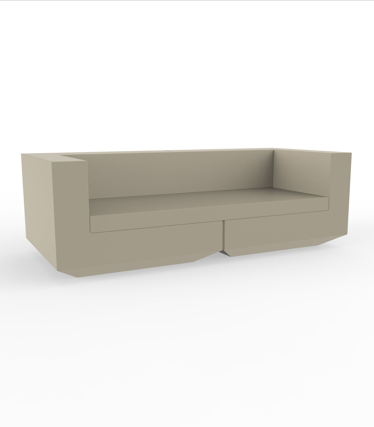 Ecru Vela sofa by Ramón Esteve for Vondom, modular outdoor sofa made from recycled Mediterranean plastic – Modern Coastal Living.| Ecru