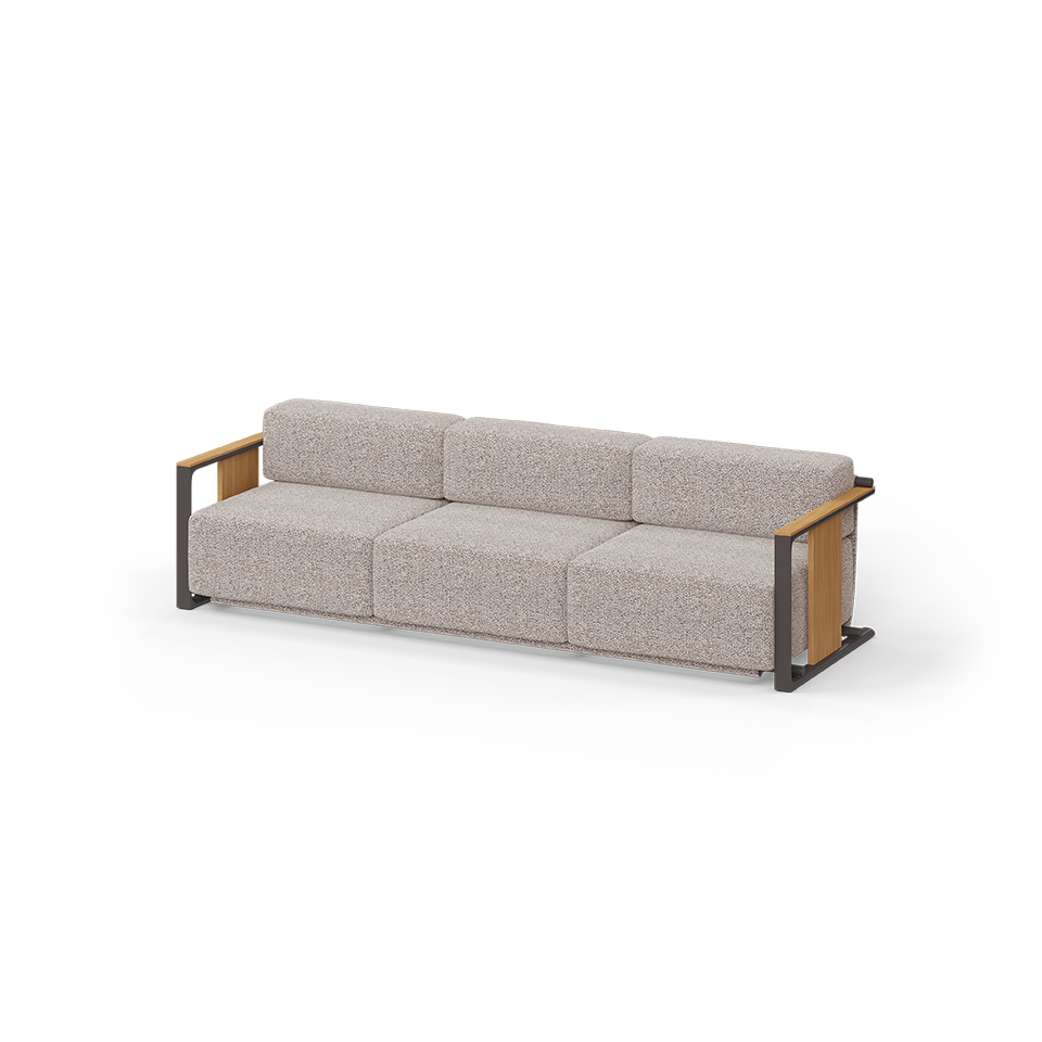 Extra large Tulum sofa by vondom for Modern Coastal Living , sustainable outdoor seating in Natural Teak wood | Natural Teak