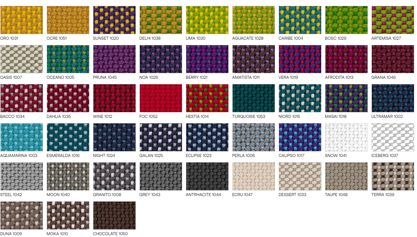 Vondom fabric group 2 glad swatches, refined reclaimed design in high-performance textiles that combine comfort and sustainability – Modern Coastal Living.| 2 Glad