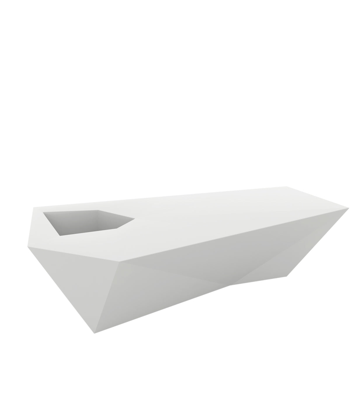 White Faz bench by Ramón Esteve for Vondom, sustainable modern outdoor seating – Modern Coastal Living.| White