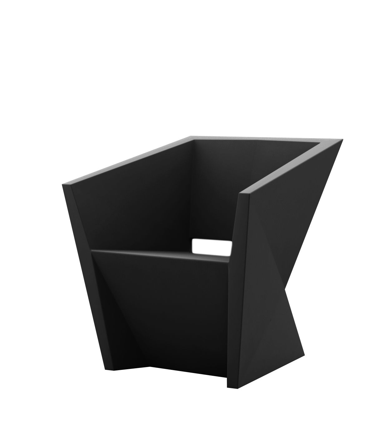 Black Faz armchair by Ramón Esteve for Vondom, sustainable geometric designer seating – Modern Coastal Living.| Black
