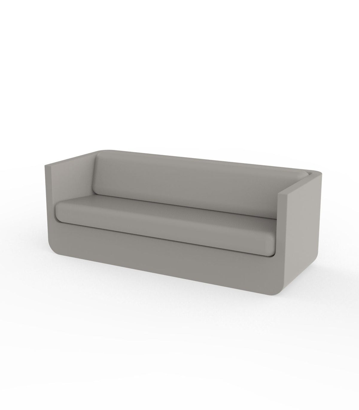 Gloss tortora ULM sofa by Ramón Esteve for Vondom, luxury outdoor sofa in reclaimed design made from Mediterranean recycled plastic – Modern Coastal Living.| Gloss Tortora