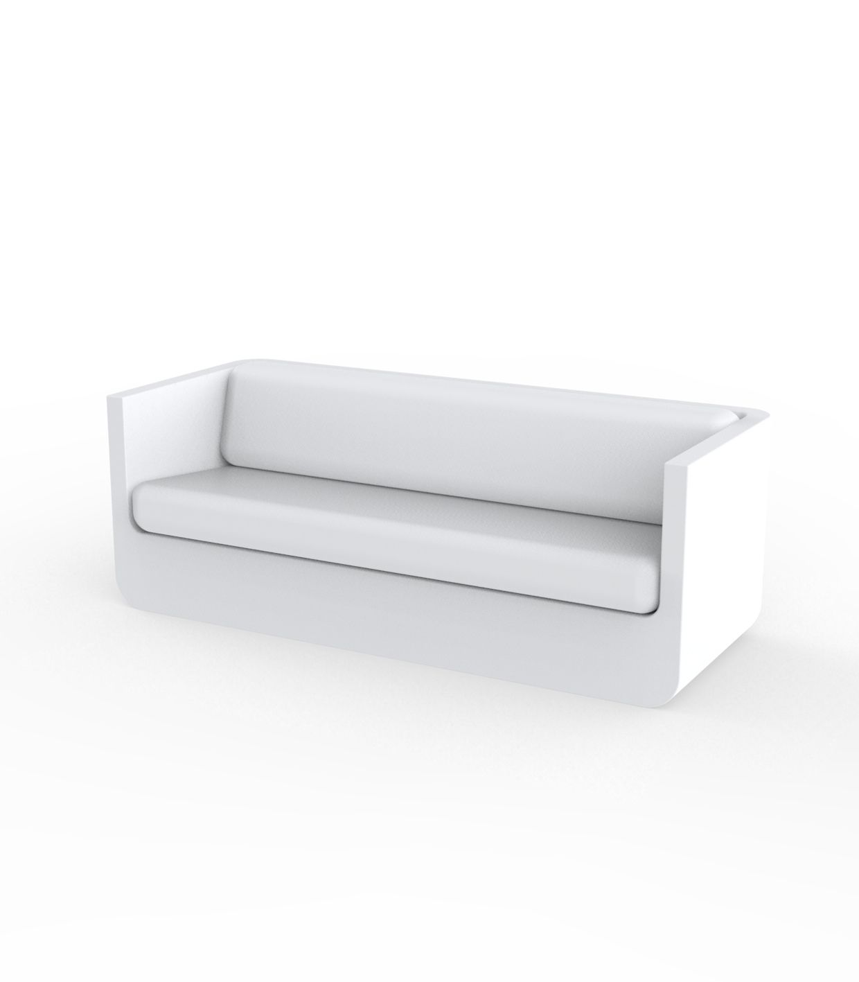 Gloss White ULM sofa by Ramón Esteve for Vondom, luxury outdoor sofa in reclaimed design made from Mediterranean recycled plastic – Modern Coastal Living.| Gloss White