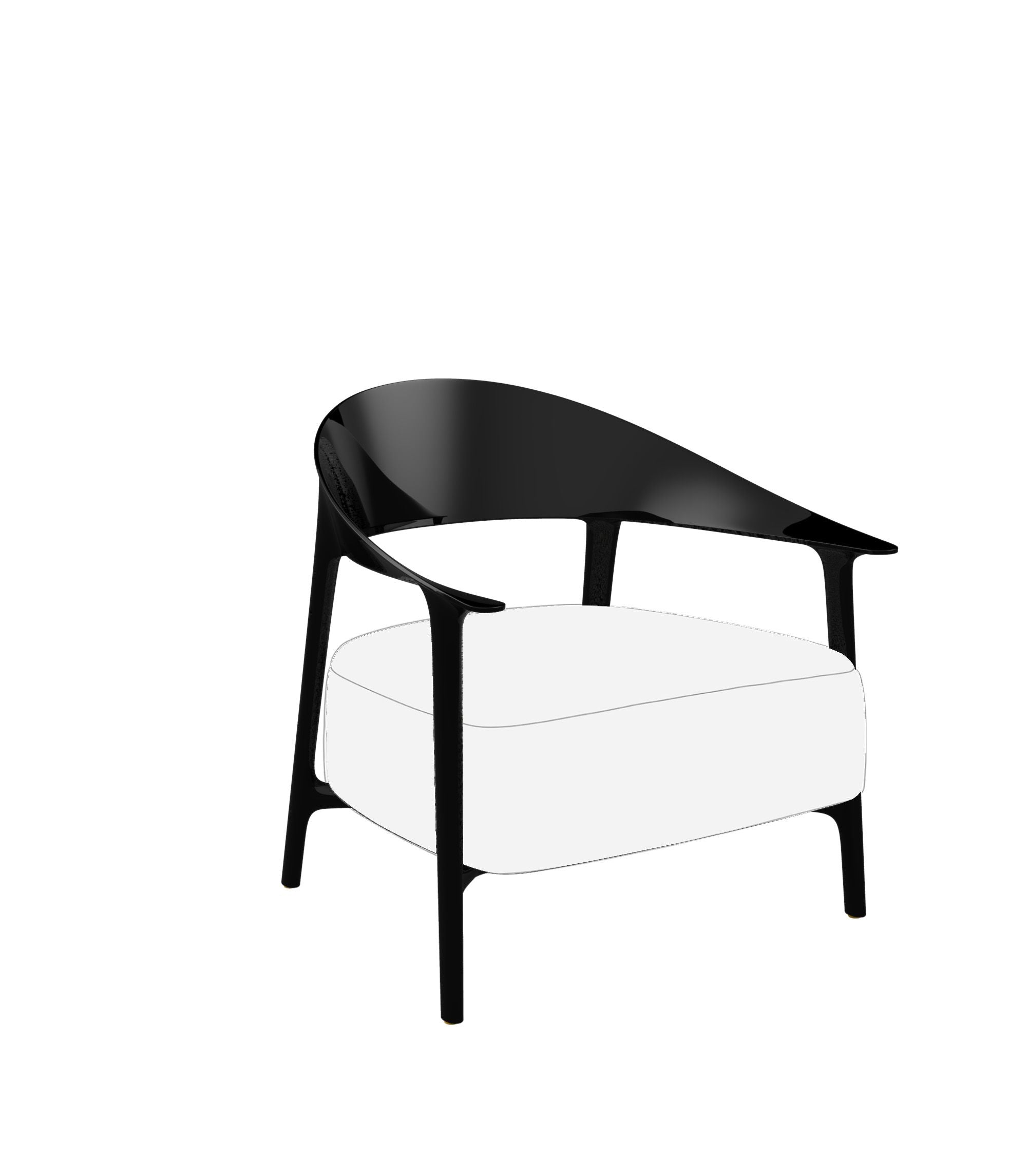 Gloss black Africa Eco-Luxury Lounge Chair by Eugeni Quitllet for Vondom crafted from recycled ocean plastics at Modern Coastal Living| Gloss Black