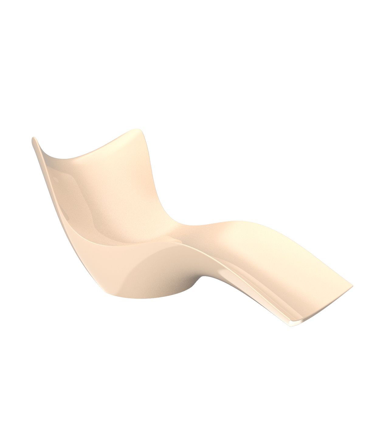 Gloss crema Surf sun lounger by Karim Rashid for Vondom, luxury designer lounger in reclaimed elegance crafted from Mediterranean recycled plastic – Modern Coastal Living.| Gloss Crema