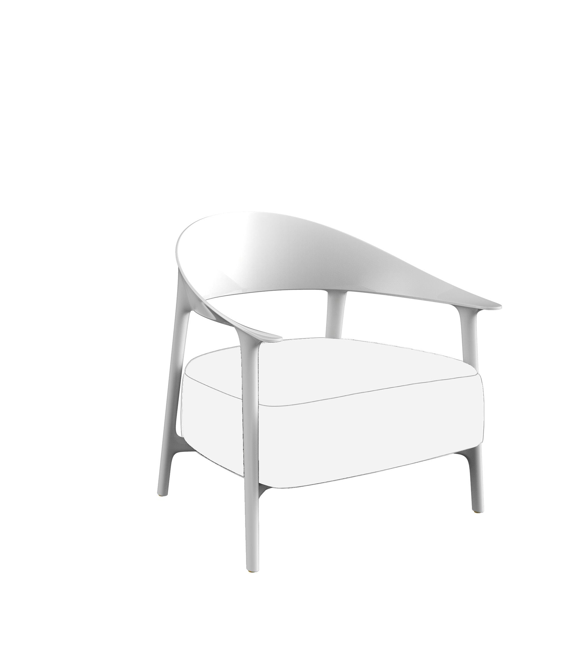 Gloss white Africa Eco-Luxury Lounge Chair by Eugeni Quitllet for Vondom crafted from recycled ocean plastics at Modern Coastal Living| Gloss white