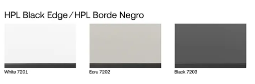Black edge HPL colour options by Vondom, eco-friendly durable countertop surfaces – Modern Coastal Living.| HPL Black Edge