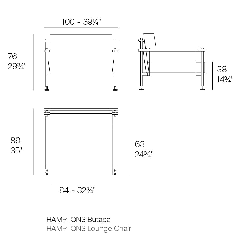 Hamptons lounge chair dimensions diagram 100cm width and 76 cm in height 89 cm deep| Chair dimensions