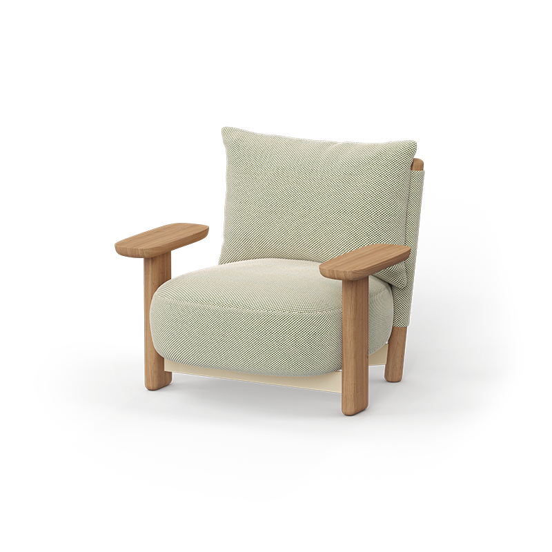 Milos Wood Lounge Chair by Jean-Marie Massaud for Vondom eco-luxury Mediterranean seating with sustainable wood at Modern Coastal Living| Milos wood Lounge chair