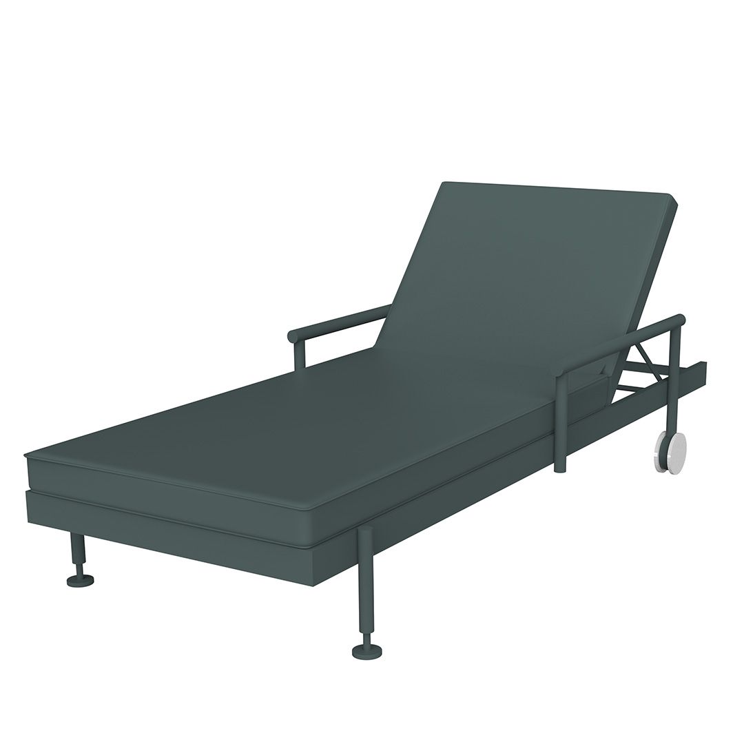 Modo green Hamptons sun lounger by Ramón Esteve for Vondom, luxury outdoor lounger in reclaimed elegance crafted from Mediterranean recycled plastic – Modern Coastal Living.| Modo Green