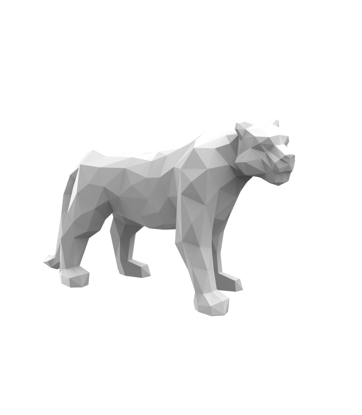 White Origami Hyou leopard sculpture by Vondom, sleek origami-inspired big cat in sustainable materials – Modern Coastal Living.| White