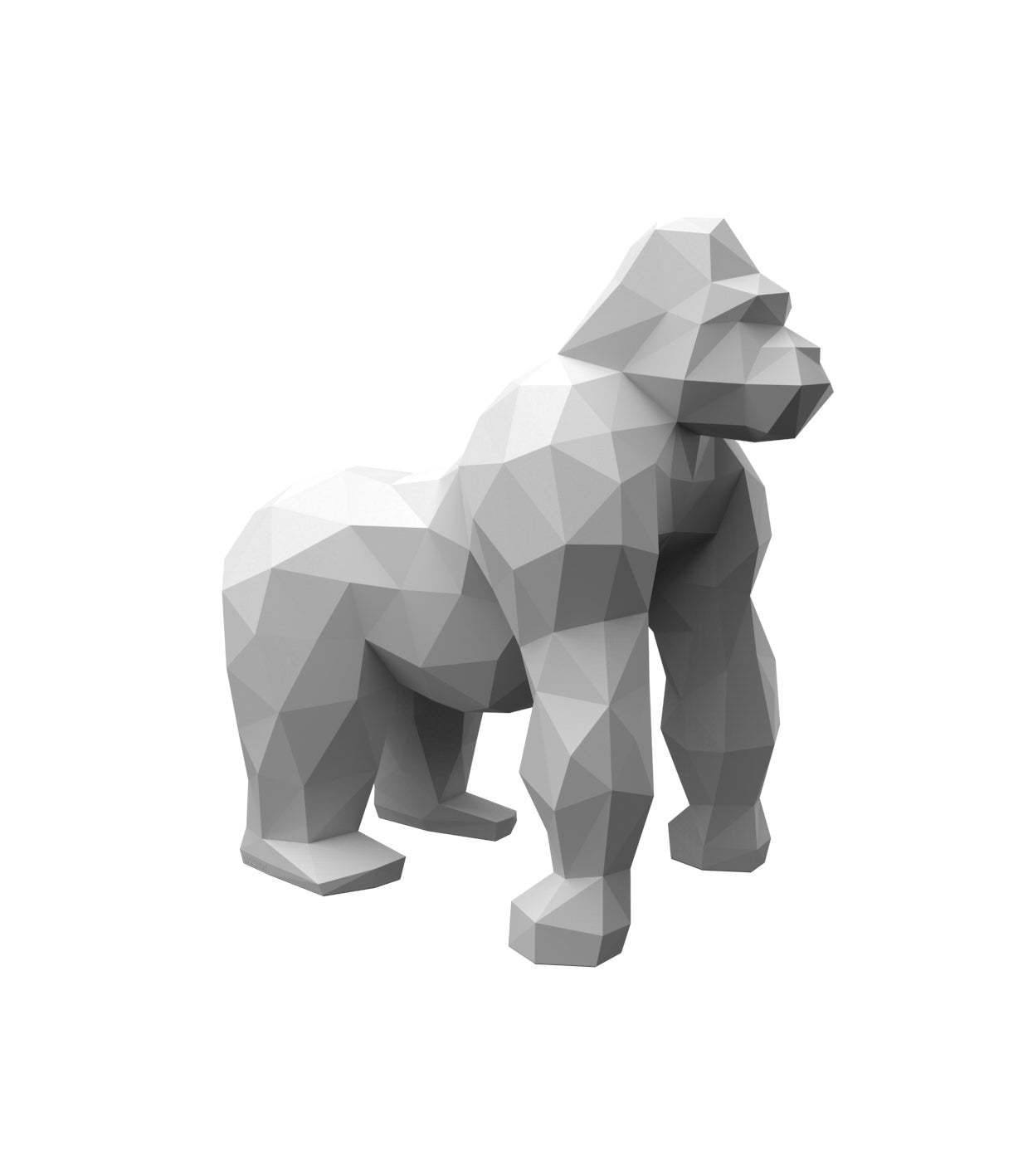 White for Origami Saru gorilla sculpture by Vondom, bold geometric statement piece in sustainable design – Modern Coastal Living.| White