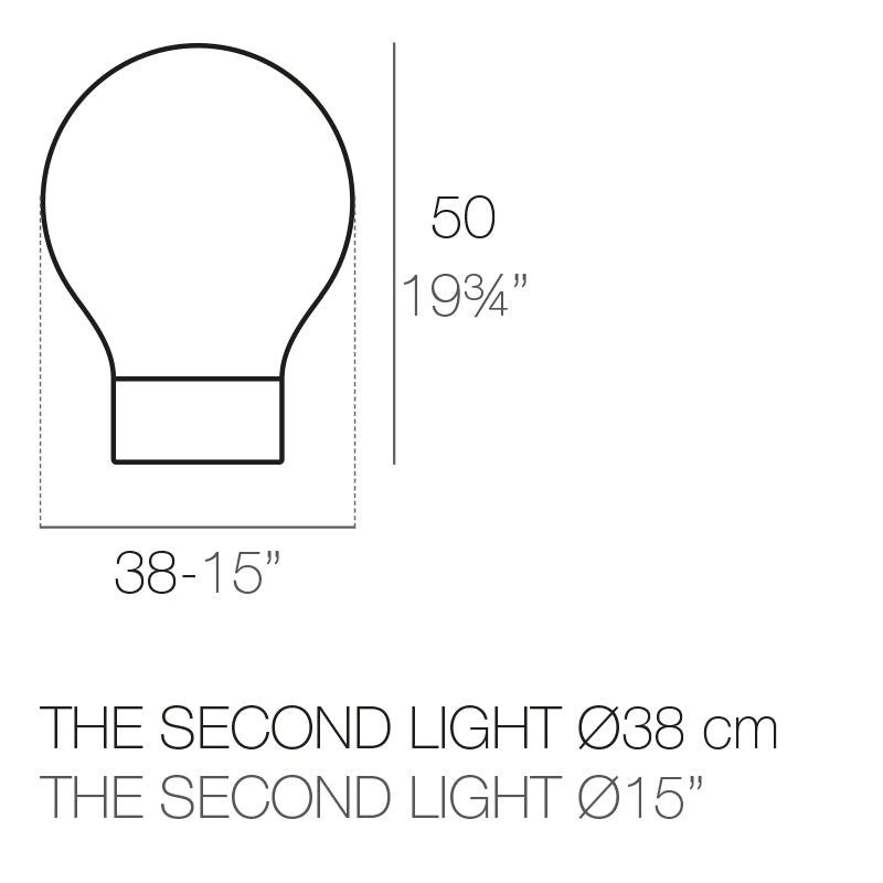 Medium Second Light by Vondom, dimensions 50cm height Ø38cm | Medium dimensions