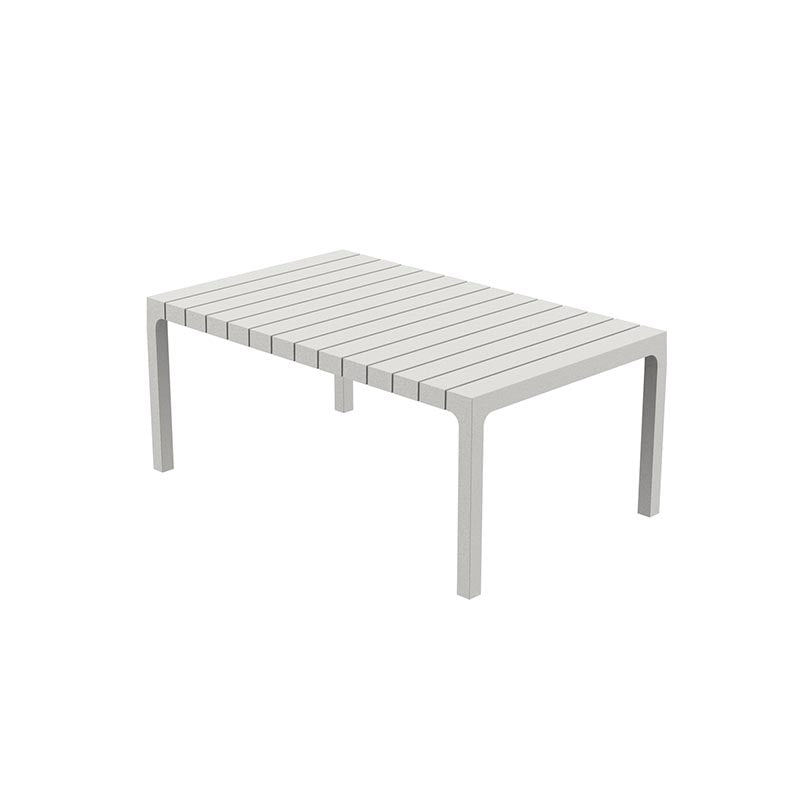 White Spritz sofa table by Archirivolto Design for Vondom, luxury outdoor sofa companion table in reclaimed elegance made from Mediterranean recycled plastic – Modern Coastal Living| White