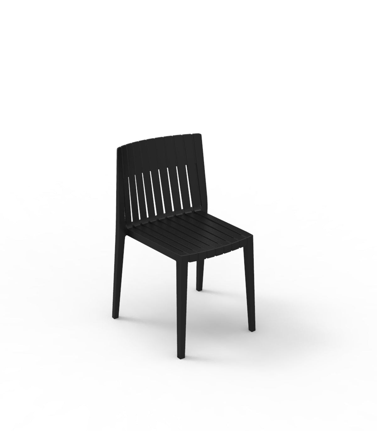 Black Spritz chair by Archirivolto Design for Vondom, luxury outdoor dining chair in reclaimed luxury design made from Mediterranean recycled plastic – Modern Coastal Living.| Black
