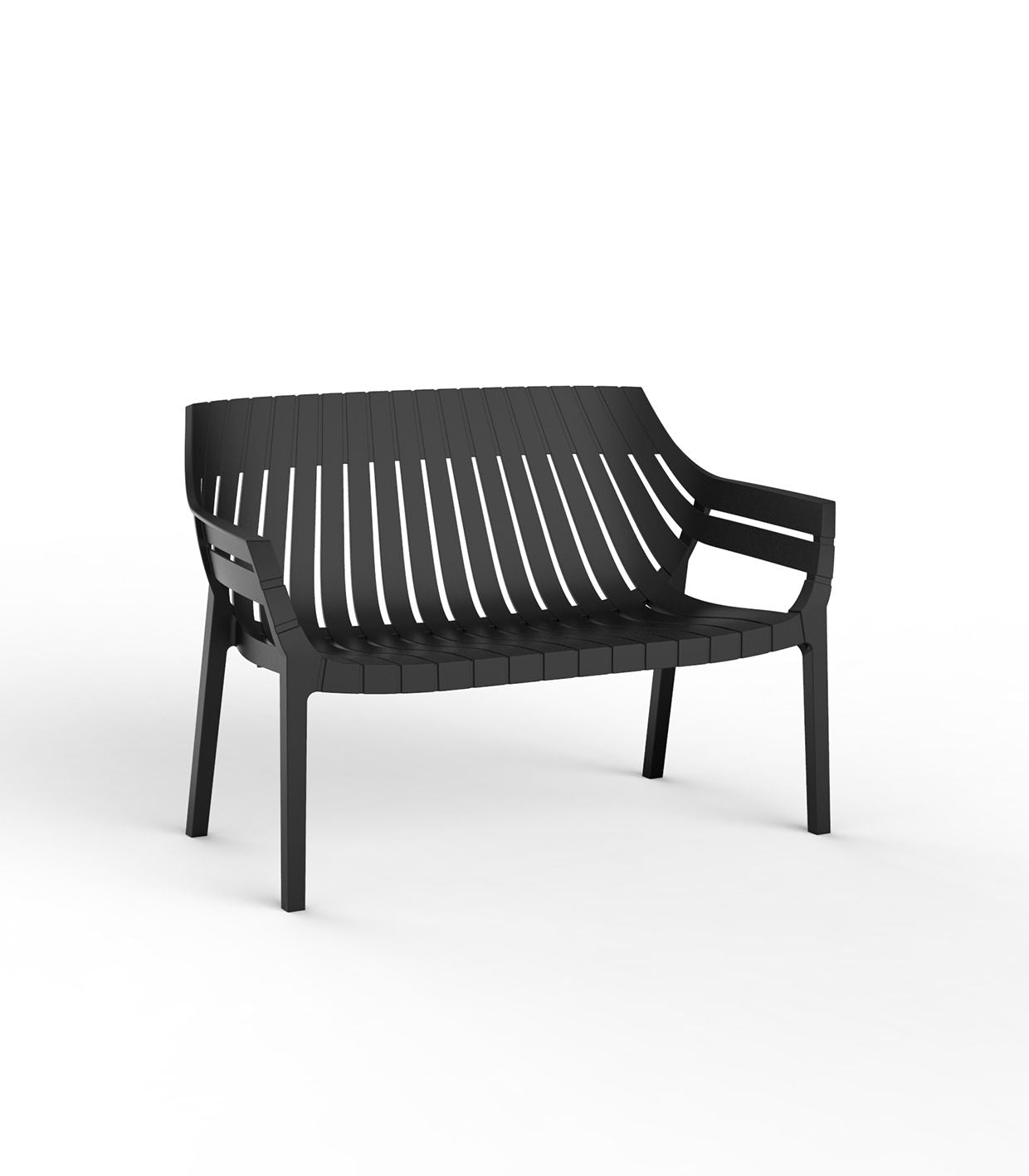 Black Spritz sofa by Archirivolto Design for Vondom, luxury outdoor sofa in reclaimed design crafted from Mediterranean recycled plastic – Modern Coastal Living.| Black
