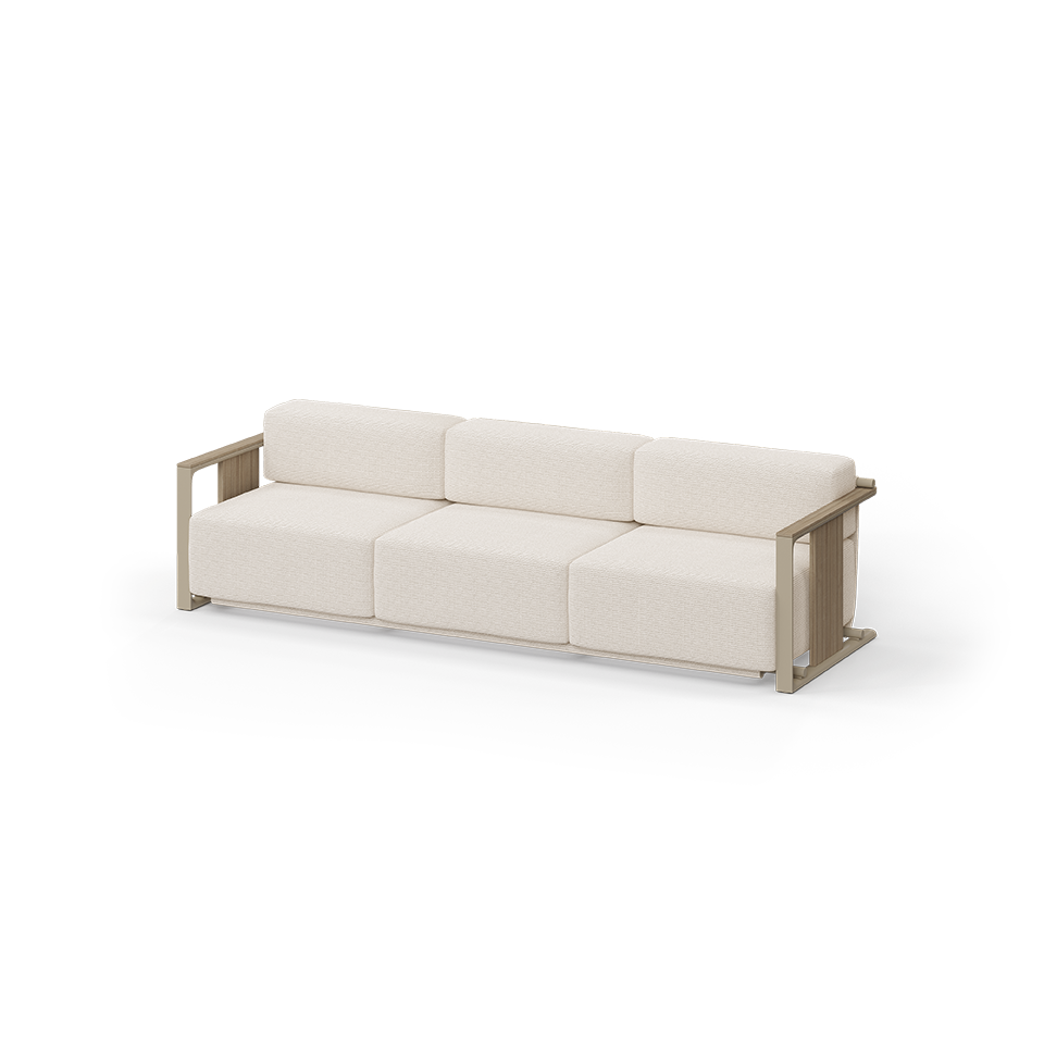 Extra large Tulum sofa by vondom for Modern Coastal Living , sustainable outdoor seating in Weathered Teak wood | Weathered Teak