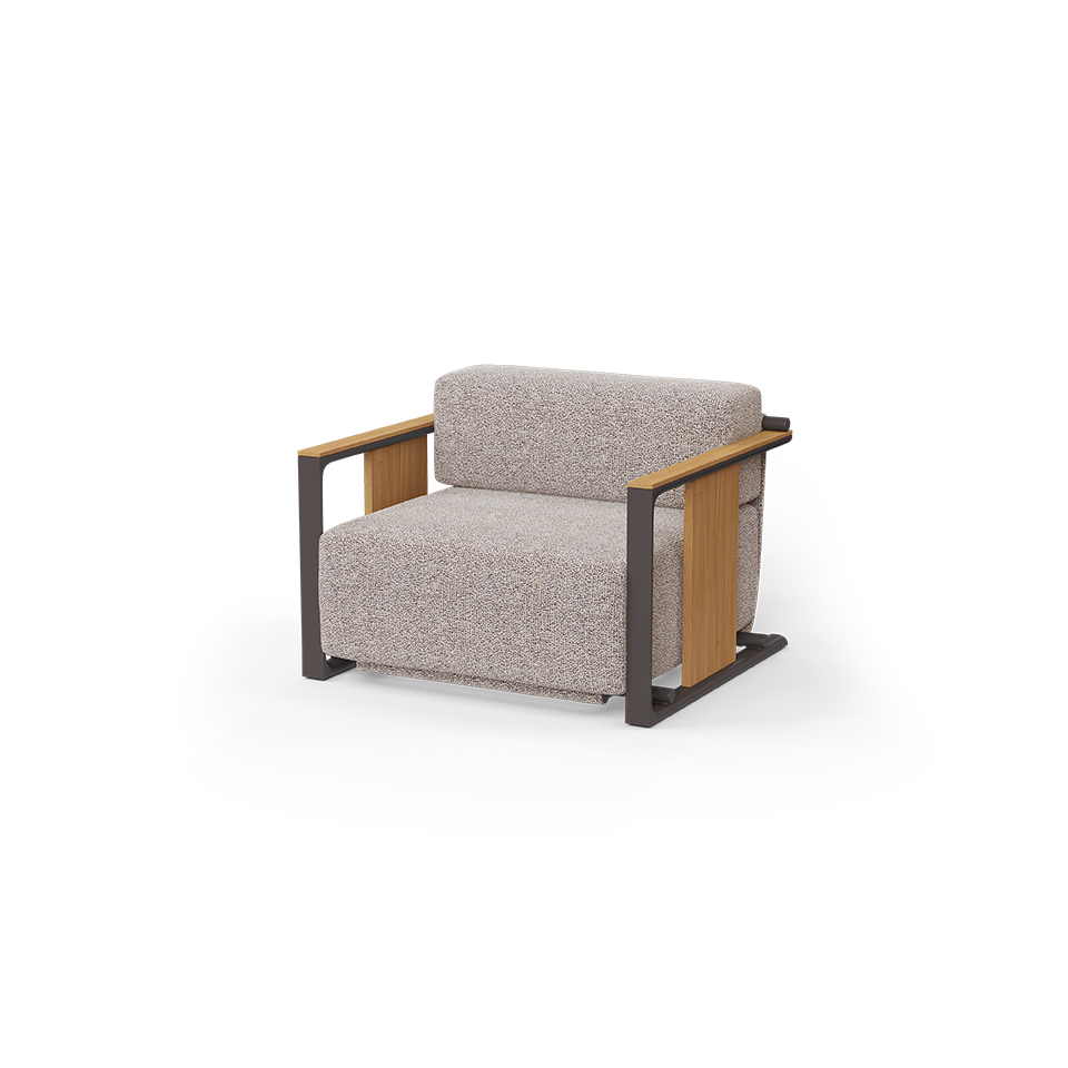 Natural Teak wood Tulum Luxury Lounge Chair by Eugeni Quitllet for Vondom eco-conscious Mediterranean seating at Modern Coastal Living crafted with recycled materials| Natural Teak