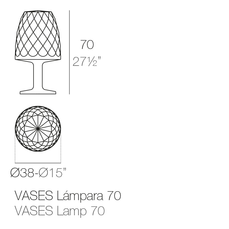 Small Vases floor lamp by Vondom, dimensions 70 cm height Ø38 cm – | Small dimensions
