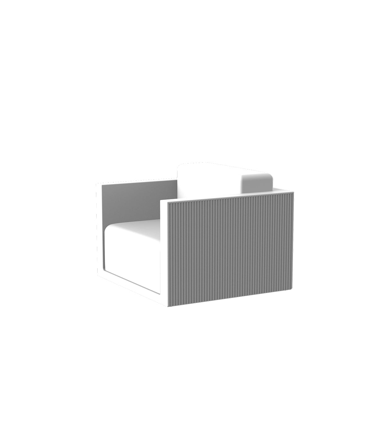 White Gatsby Eco-Luxury Lounge Chair by Ramón Esteve for Vondom crafted from recycled ocean plastics at Modern Coastal Living| White