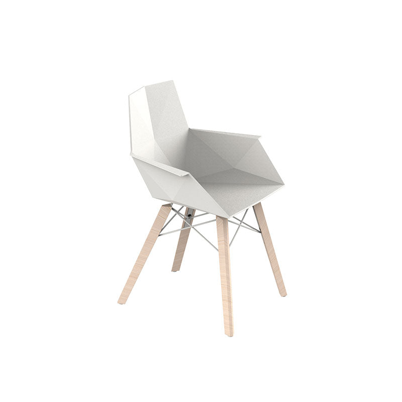 White Faz armchair wooden legs by Ramón Esteve for Vondom, sustainable seating with wooden legs – Modern Coastal Living.| White