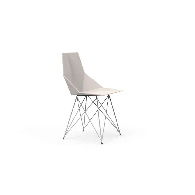 White Faz chair with steel base by Ramón Esteve for Vondom, sustainable modern dining chair – Modern Coastal Living.| White