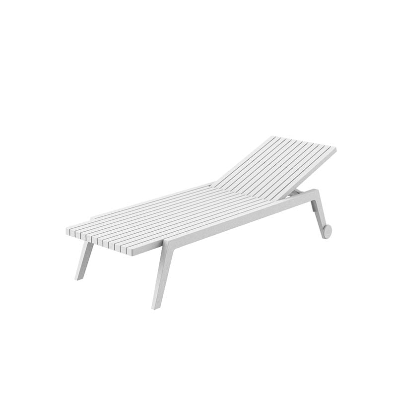 White Spritz sun lounger by Archirivolto Design for Vondom, luxury outdoor lounger in refined reclaimed design crafted from Mediterranean recycled plastic – Modern Coastal Living.| White