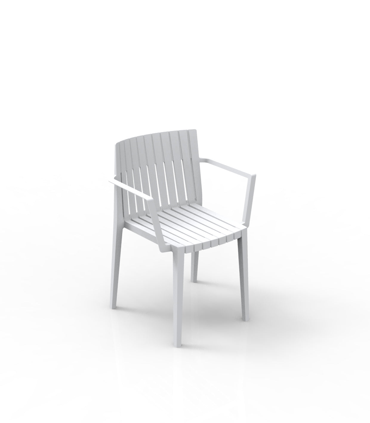 White Spritz chair with arms by Archirivolto Design for Vondom, luxury dining chair in reclaimed elegance made from Mediterranean recycled plastic – Modern Coastal Living.| White